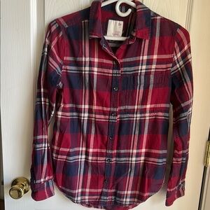 Men's Red and Blue Plaid Shirt